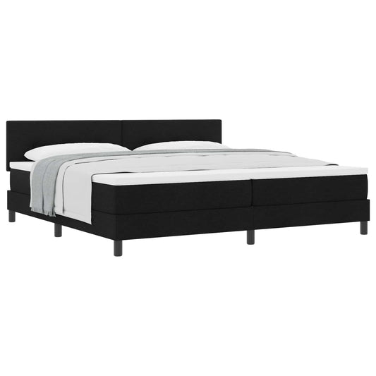 vidaXL Κρεβάτι με ελατήρια με κεφαλάρι Μαύρο 200 x 200 cm ύφασμα