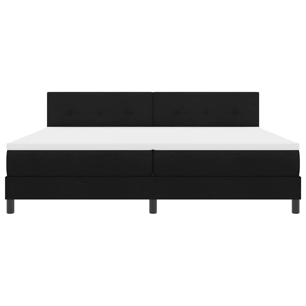vidaXL Κρεβάτι με ελατήρια με κεφαλάρι Μαύρο 200 x 200 cm ύφασμα