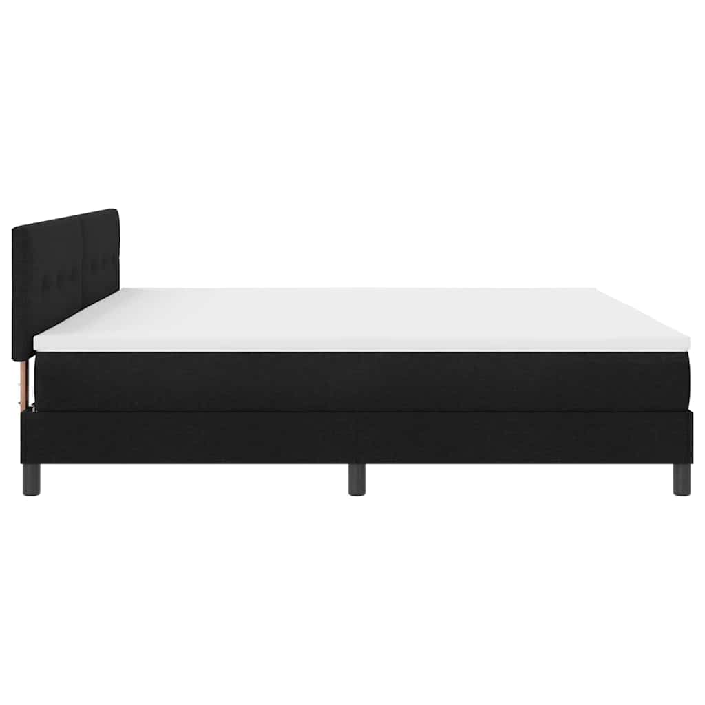 vidaXL Κρεβάτι με ελατήρια με κεφαλάρι Μαύρο 200 x 200 cm ύφασμα