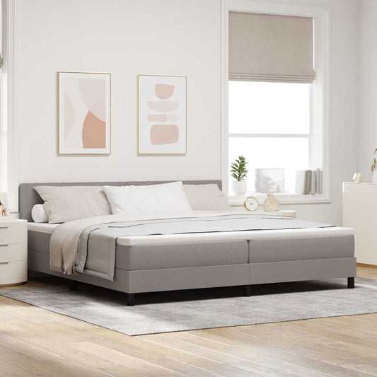 vidaXL Κρεβάτι με ελατήρια με κεφαλάρι Taupe 200 x 200 cm ύφασμα