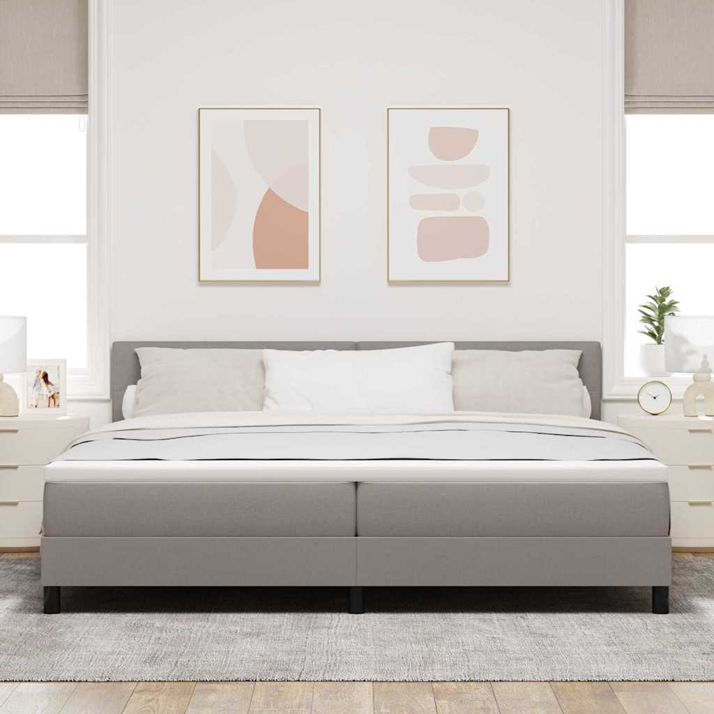 vidaXL Κρεβάτι με ελατήρια με κεφαλάρι Taupe 200 x 200 cm ύφασμα
