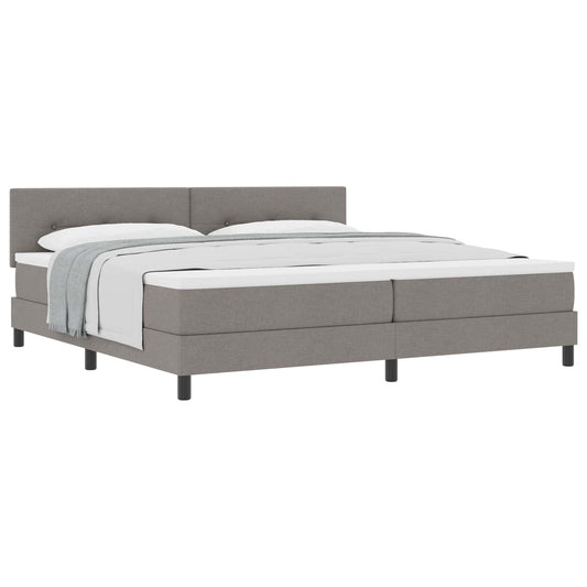vidaXL Κρεβάτι με ελατήρια με κεφαλάρι Taupe 200 x 200 cm ύφασμα