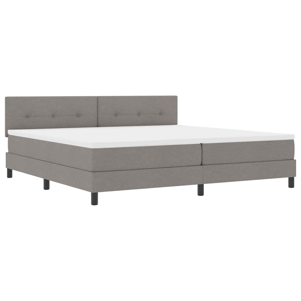 vidaXL Κρεβάτι με ελατήρια με κεφαλάρι Taupe 200 x 200 cm ύφασμα