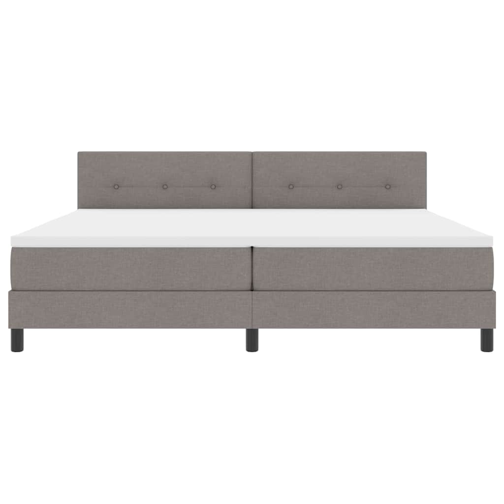vidaXL Κρεβάτι με ελατήρια με κεφαλάρι Taupe 200 x 200 cm ύφασμα