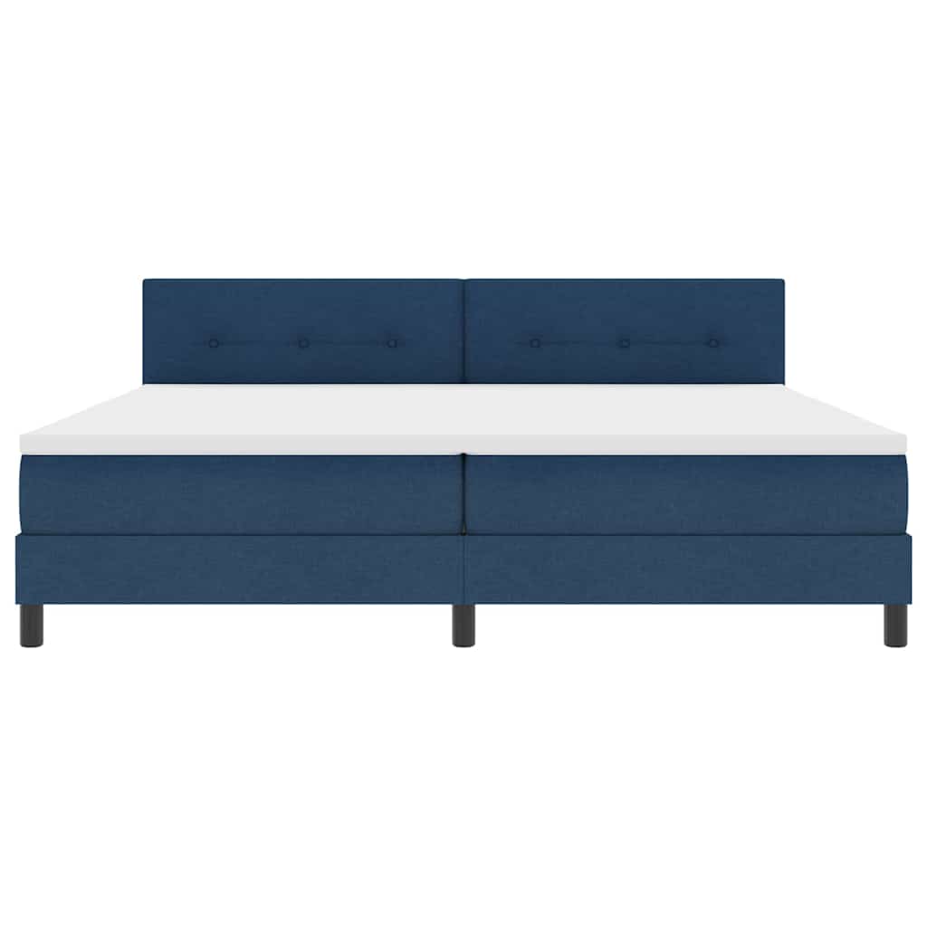 vidaXL Κρεβάτι με ελατήρια με κεφαλάρι Μπλε 200 x 200 cm ύφασμα