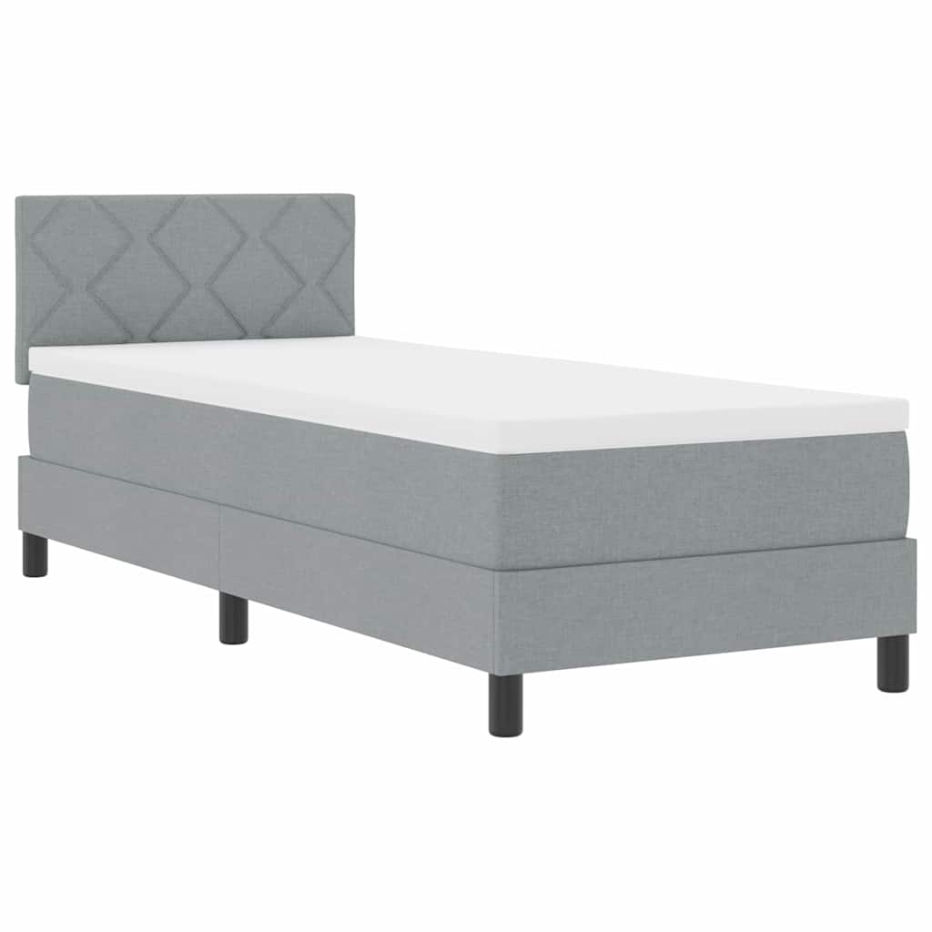 vidaXL Κρεβάτι box spring με στρώμα Ανοιχτό γκρι 80 x 200 cm ύφασμα