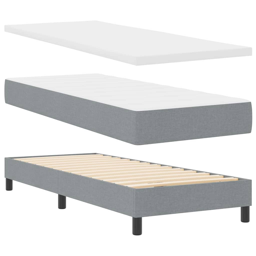 vidaXL Κρεβάτι box spring με στρώμα Ανοιχτό γκρι 80 x 200 cm ύφασμα