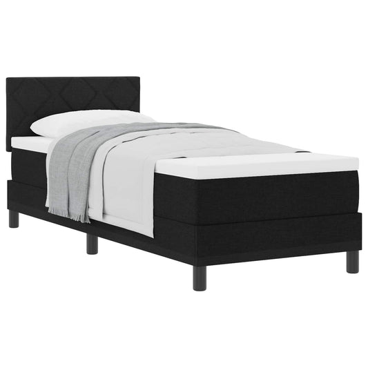 vidaXL Κρεβάτι με ελατήρια με κεφαλάρι Μαύρο 80 x 200 cm ύφασμα