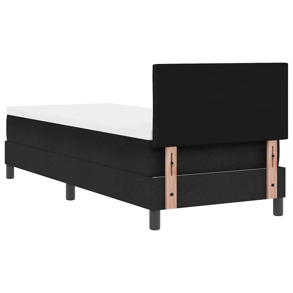 vidaXL Κρεβάτι με ελατήρια με κεφαλάρι Μαύρο 80 x 200 cm ύφασμα
