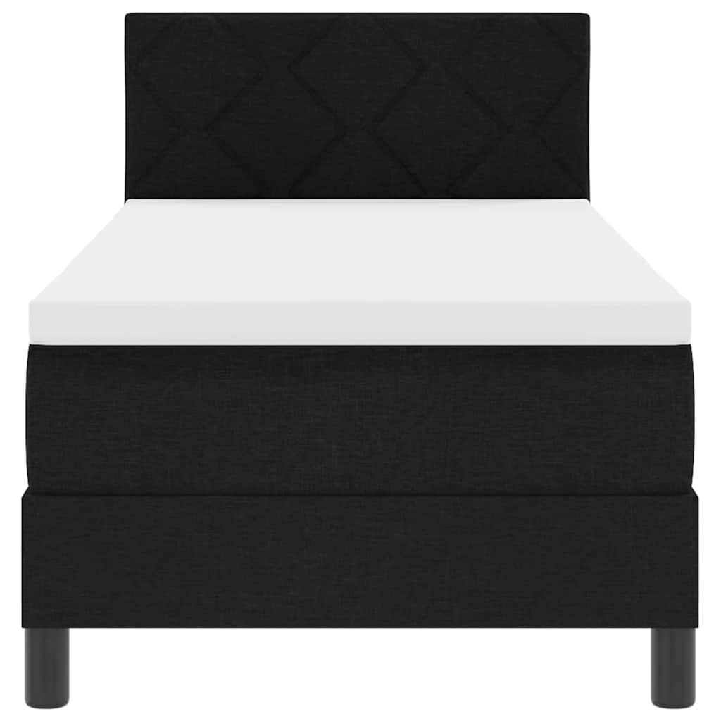 vidaXL Κρεβάτι με ελατήρια με κεφαλάρι Μαύρο 80 x 200 cm ύφασμα