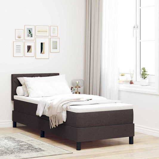 vidaXL Κρεβάτι box spring με στρώμα Σκούρο Καφέ 80 x 200 cm ύφασμα