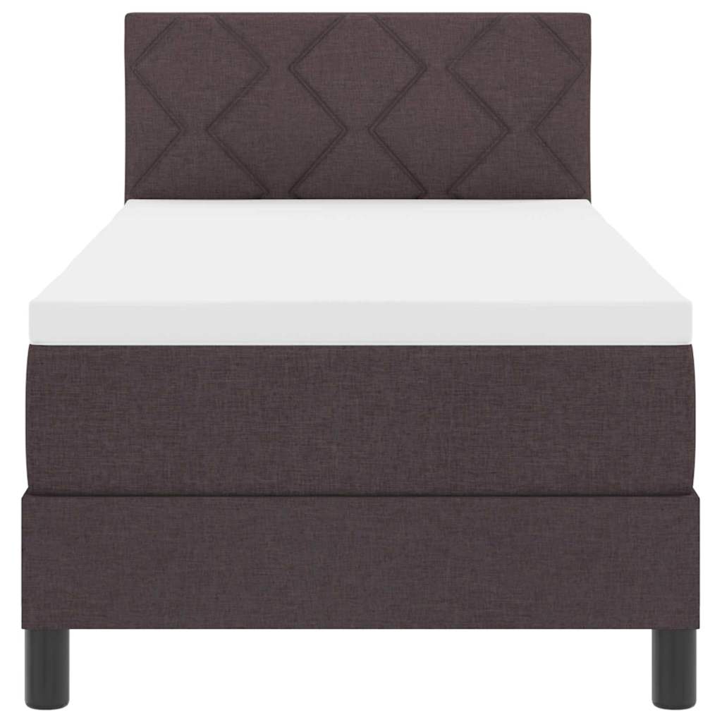 vidaXL Κρεβάτι box spring με στρώμα Σκούρο Καφέ 80 x 200 cm ύφασμα