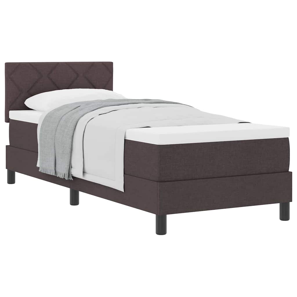 vidaXL Κρεβάτι box spring με στρώμα Σκούρο Καφέ 80 x 200 cm ύφασμα