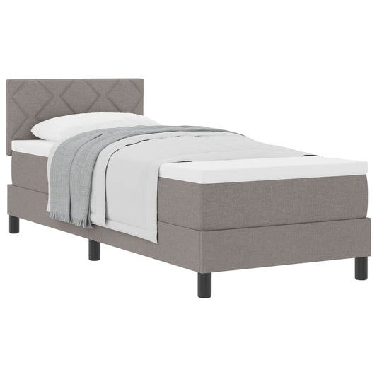 vidaXL Κρεβάτι με ελατήρια με κεφαλάρι Taupe 80 x 200 cm ύφασμα