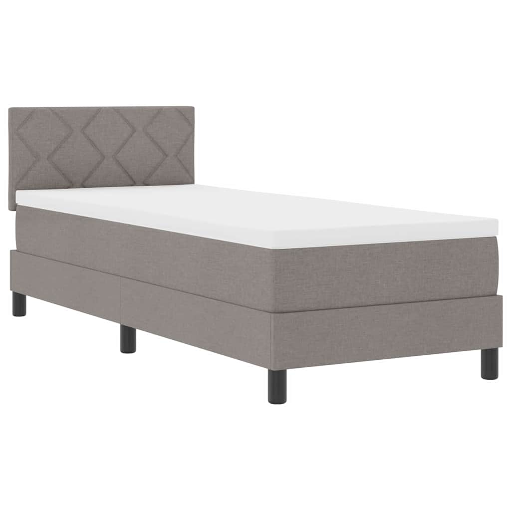 vidaXL Κρεβάτι box spring με στρώμα με στρώμα Taupe 80 x 200 cm ύφασμα