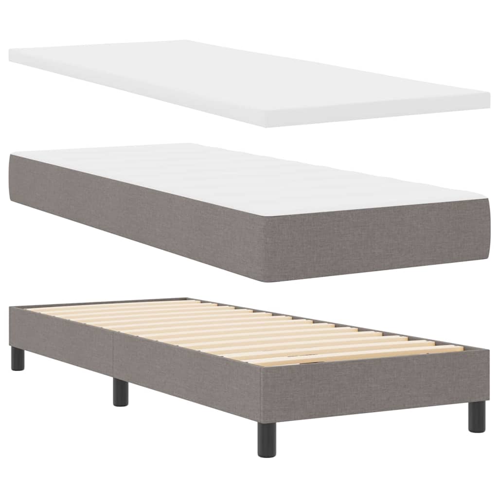 vidaXL Κρεβάτι box spring με στρώμα με στρώμα Taupe 80 x 200 cm ύφασμα