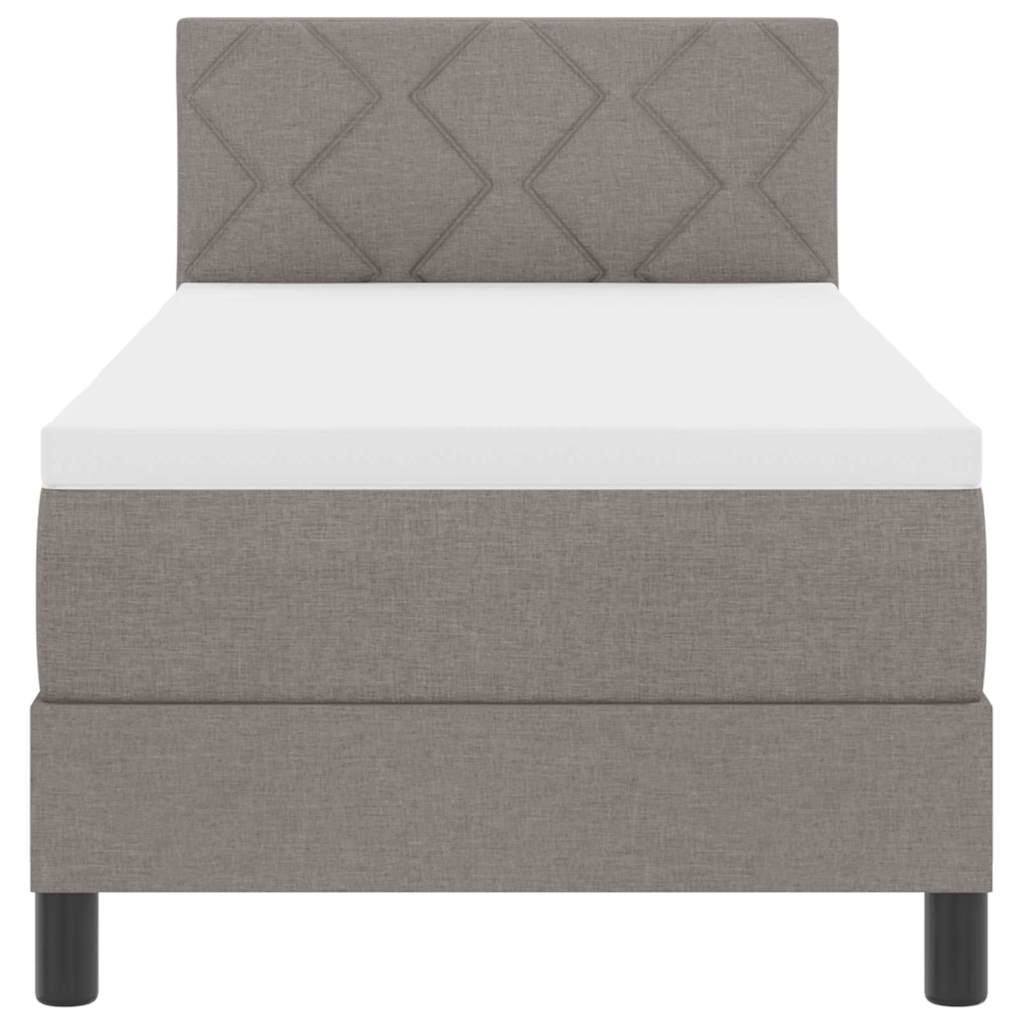 vidaXL Κρεβάτι box spring με στρώμα με στρώμα Taupe 80 x 200 cm ύφασμα