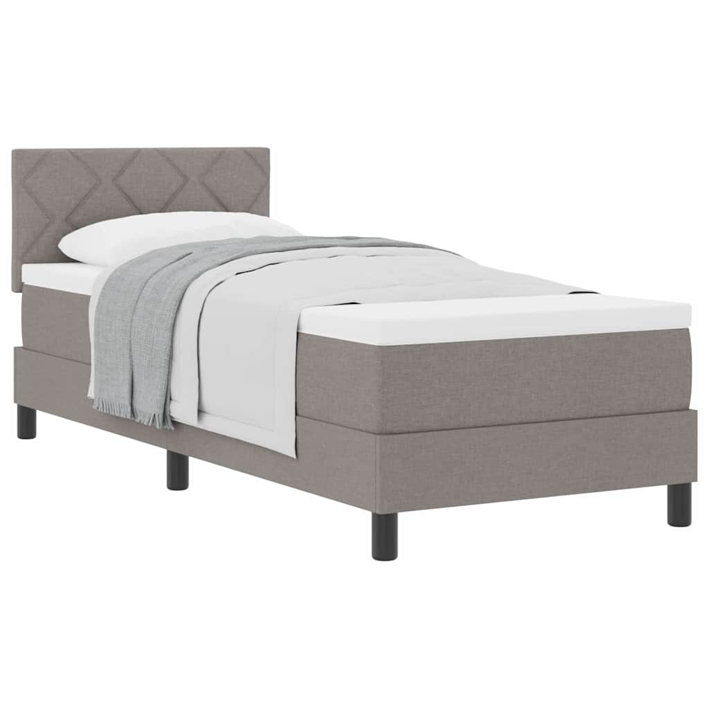 vidaXL Κρεβάτι box spring με στρώμα με στρώμα Taupe 80 x 200 cm ύφασμα
