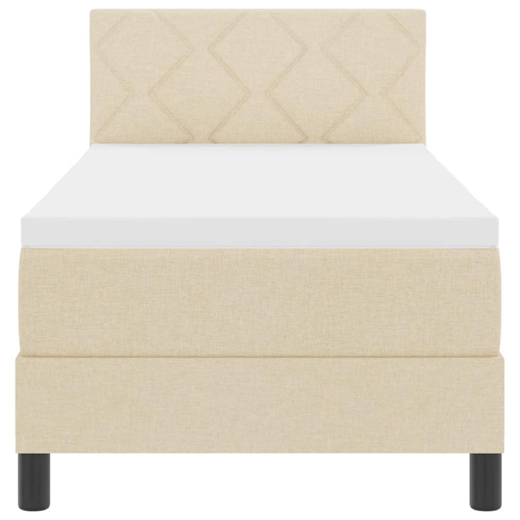 vidaXL Κρεβάτι box spring με στρώμα με στρώμα Κρεμ 80 x 200 cm ύφασμα