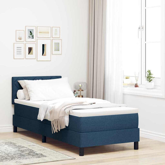 vidaXL Κρεβάτι box spring με στρώμα με στρώμα Μπλε 80 x 200 cm ύφασμα