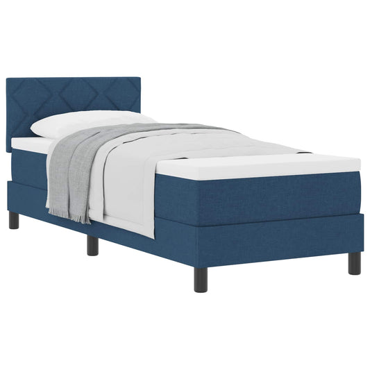 vidaXL Κρεβάτι με ελατήρια με κεφαλάρι Μπλε 80 x 200 cm ύφασμα