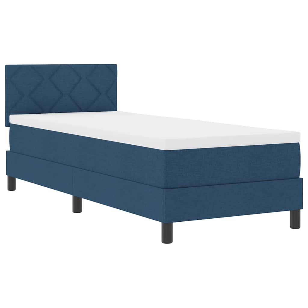 vidaXL Κρεβάτι box spring με στρώμα με στρώμα Μπλε 80 x 200 cm ύφασμα