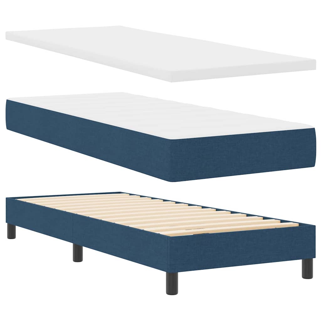 vidaXL Κρεβάτι box spring με στρώμα με στρώμα Μπλε 80 x 200 cm ύφασμα