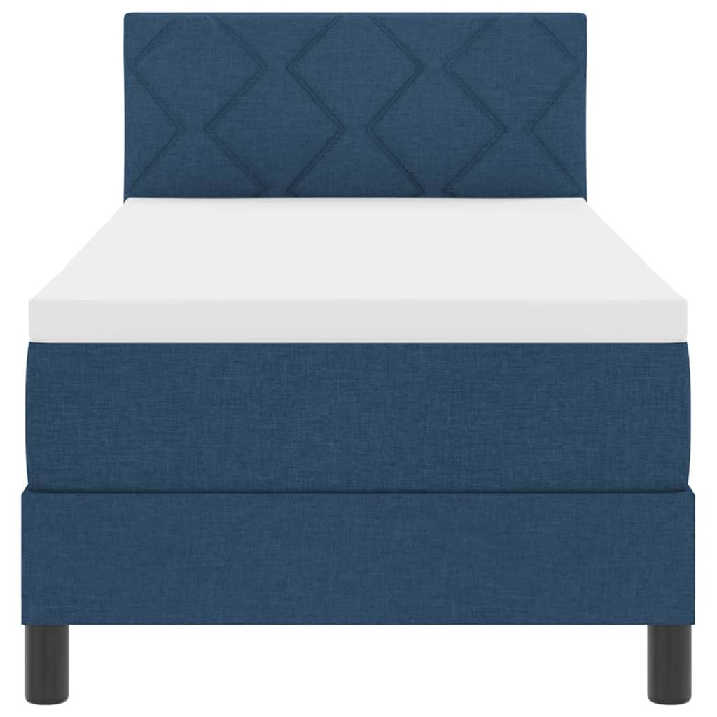 vidaXL Κρεβάτι box spring με στρώμα με στρώμα Μπλε 80 x 200 cm ύφασμα