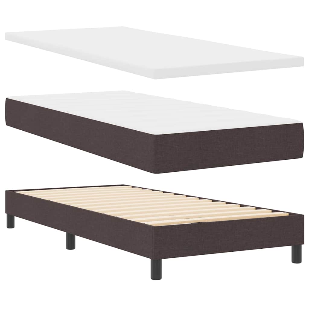 vidaXL Κρεβάτι box spring με στρώμα με στρώμα Σκούρο καφέ Σκούρο καφέ