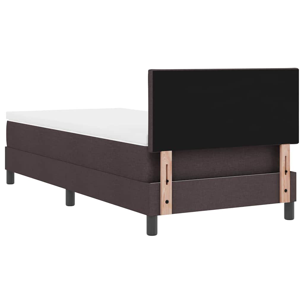vidaXL Κρεβάτι box spring με στρώμα με στρώμα Σκούρο καφέ Σκούρο καφέ