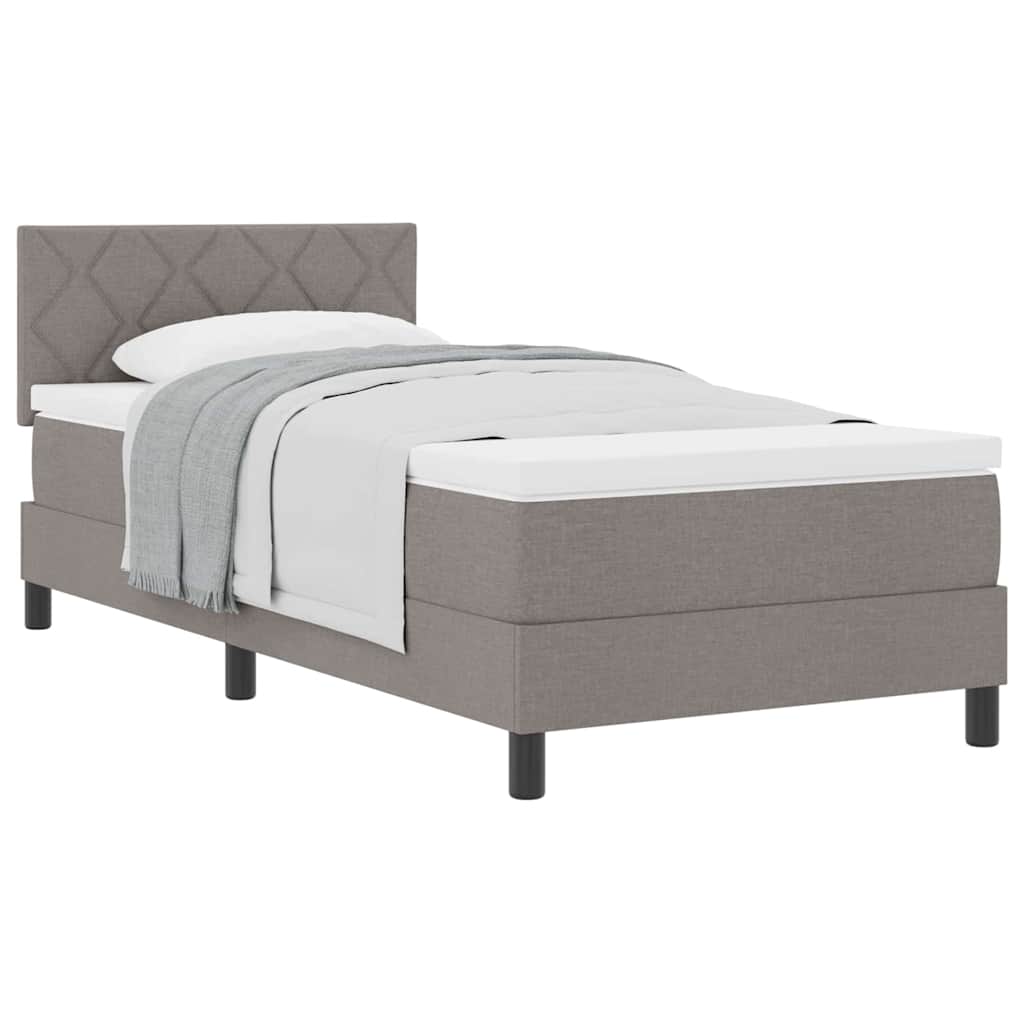 vidaXL Κρεβάτι box spring με στρώμα με στρώμα Taupe 90 x 190 cm ύφασμα