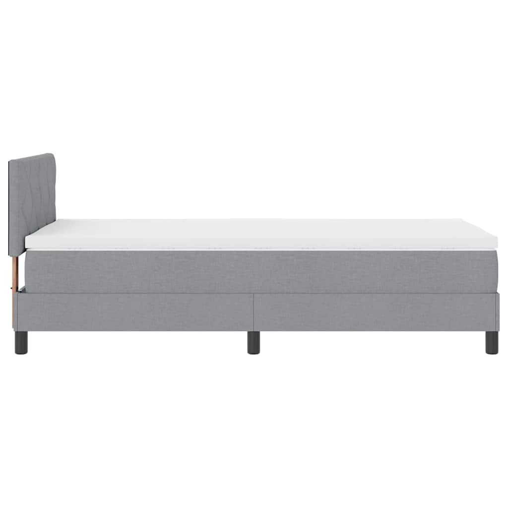 vidaXL Box Spring Bed με Στρώμα Ανοιχτό Γκρι 100x200 εκ. Ύφασμα