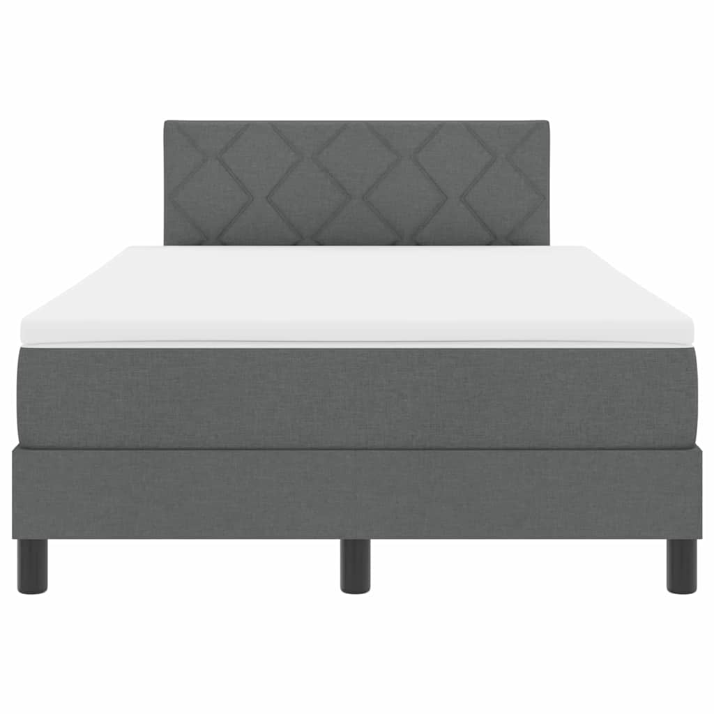 vidaXL Κρεβάτι Μπράντζ με Στρώμα Σκούρο Γκρι 120x190 εκ. Υφασμάτινο