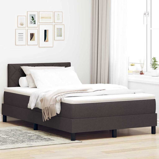 vidaXL Κρεβάτι box spring με στρώμα Σκούρο Καφέ 120 x 190 cm ύφασμα