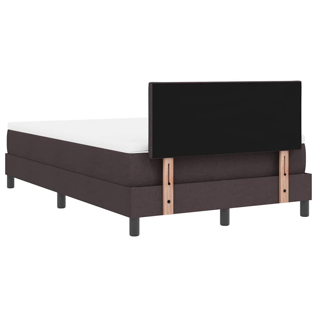 vidaXL Κρεβάτι box spring με στρώμα Σκούρο Καφέ 120 x 190 cm ύφασμα