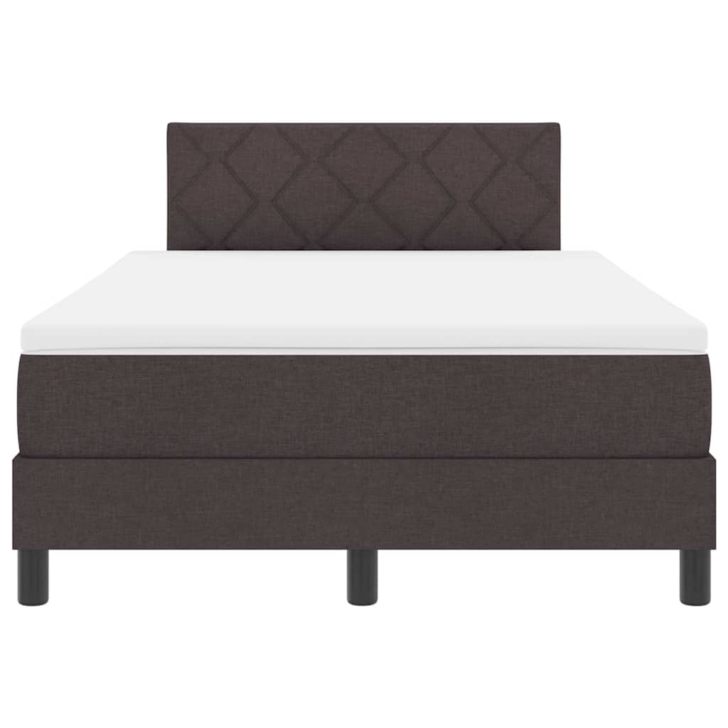 vidaXL Κρεβάτι box spring με στρώμα Σκούρο Καφέ 120 x 190 cm ύφασμα
