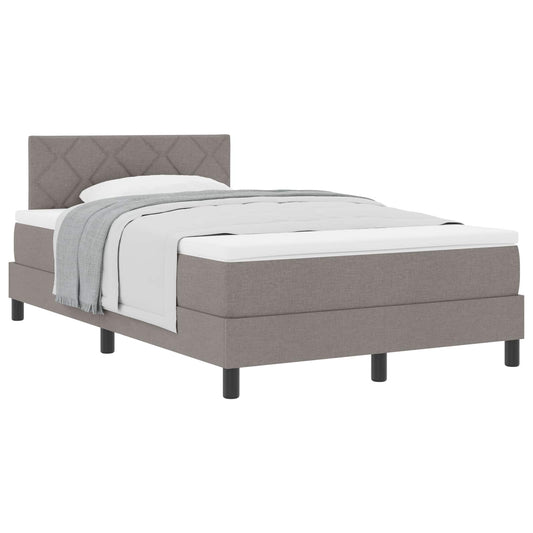 vidaXL Κρεβάτι με ελατήρια με κεφαλάρι Taupe 120 x 190 cm ύφασμα