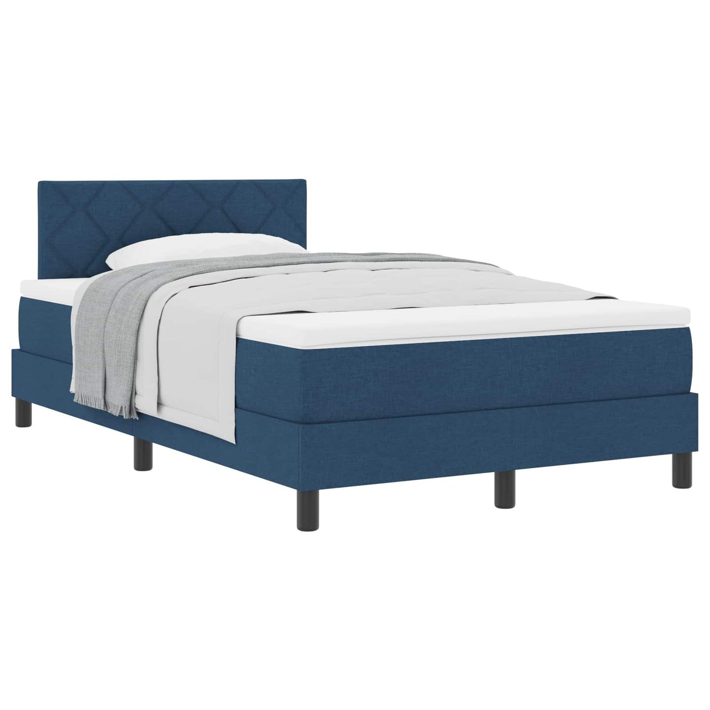 vidaXL Κρεβάτι με ελατήρια με κεφαλάρι Μπλε 120 x 190 cm ύφασμα