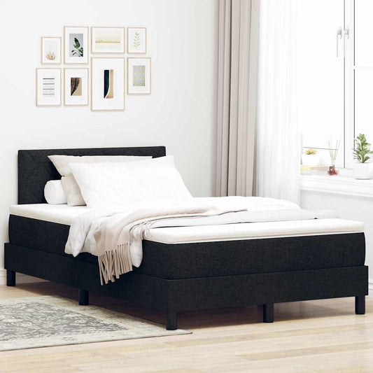vidaXL Κρεβάτι με ελατήρια με μαξιλάρι Μαύρο 120 x 200 cm ύφασμα
