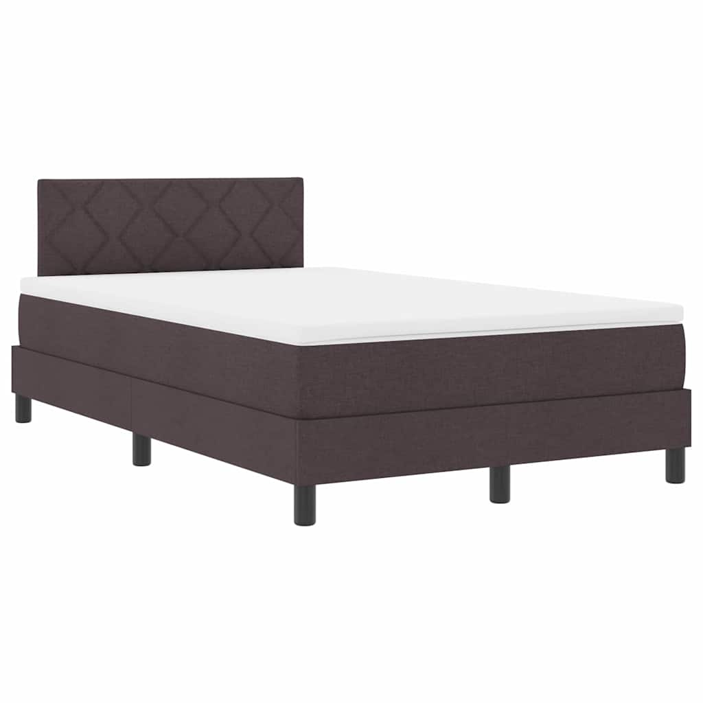 vidaXL Κρεβάτι box spring με στρώμα Σκούρο Καφέ 120 x 200 cm ύφασμα