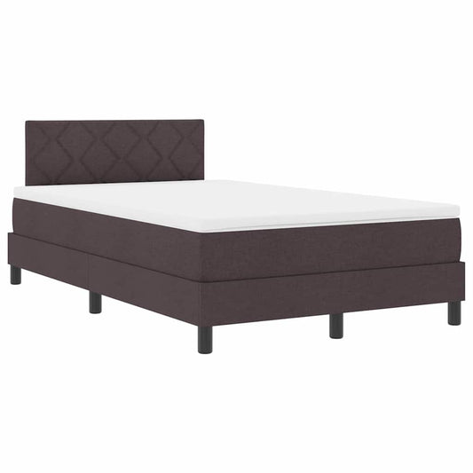 vidaXL Κρεβάτι box spring με στρώμα Σκούρο Καφέ 120 x 200 cm ύφασμα