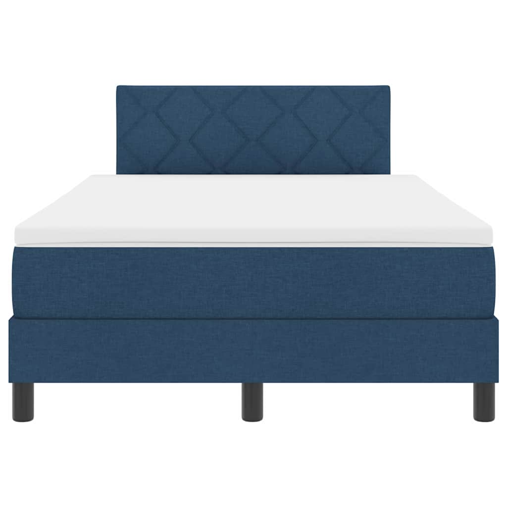 vidaXL Κρεβάτι box spring με στρώμα με στρώμα Μπλε 120 x 200 cm ύφασμα