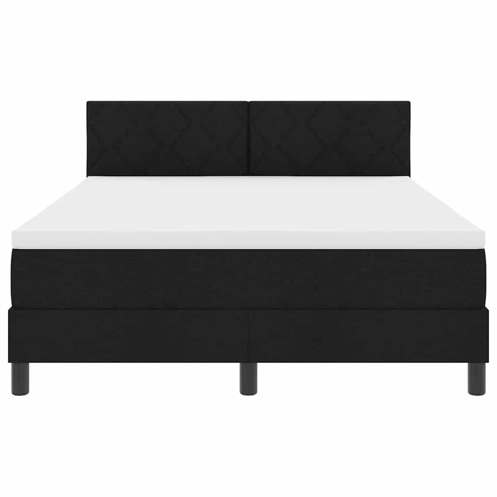 vidaXL Κρεβάτι box spring με στρώμα Μαύρο 140 x 200 cm ύφασμα
