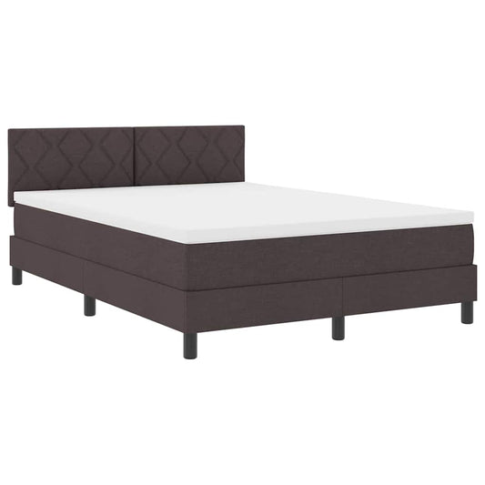 vidaXL Κρεβάτι box spring με στρώμα Σκούρο Καφέ 140 x 200 cm ύφασμα