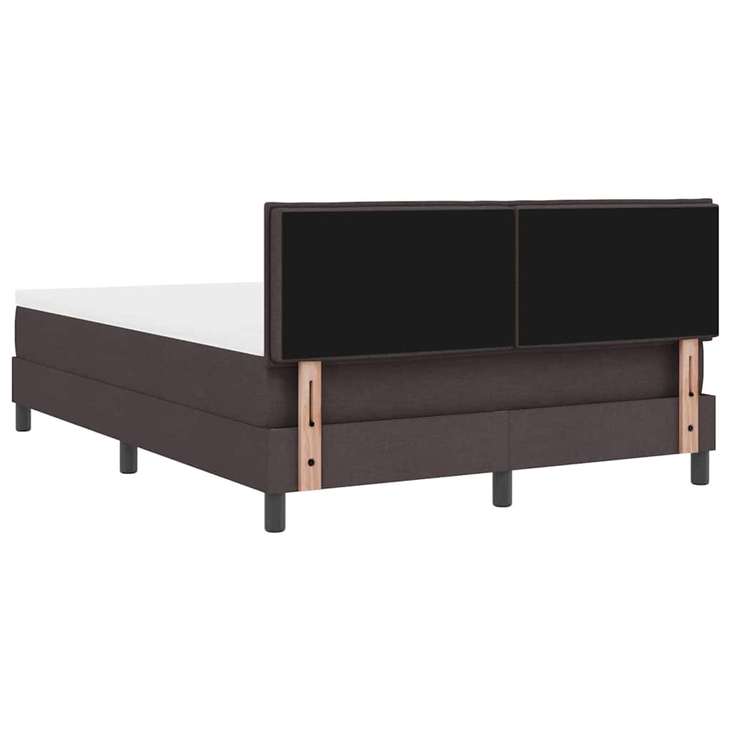 vidaXL Κρεβάτι box spring με στρώμα Σκούρο Καφέ 140 x 200 cm ύφασμα