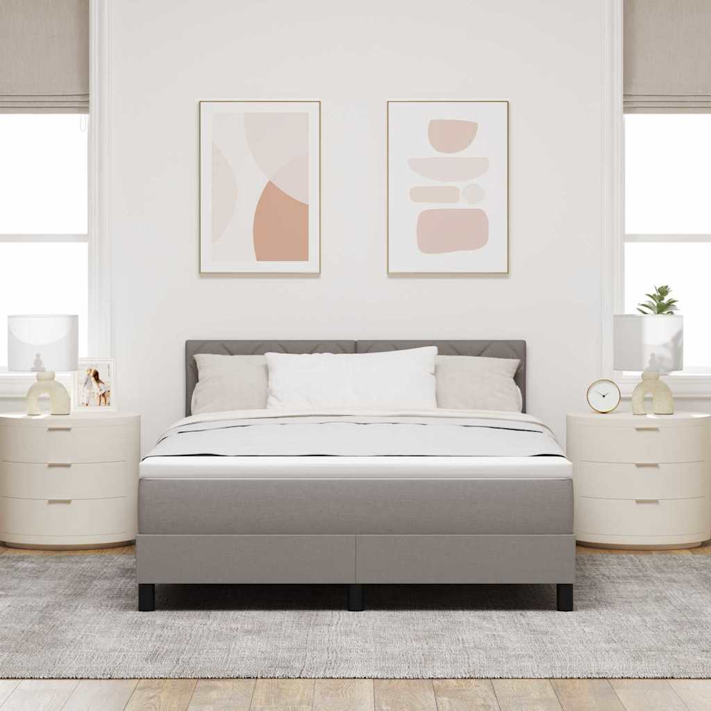 vidaXL Κρεβάτι box spring με στρώμα Taupe 140 x 200 cm ύφασμα