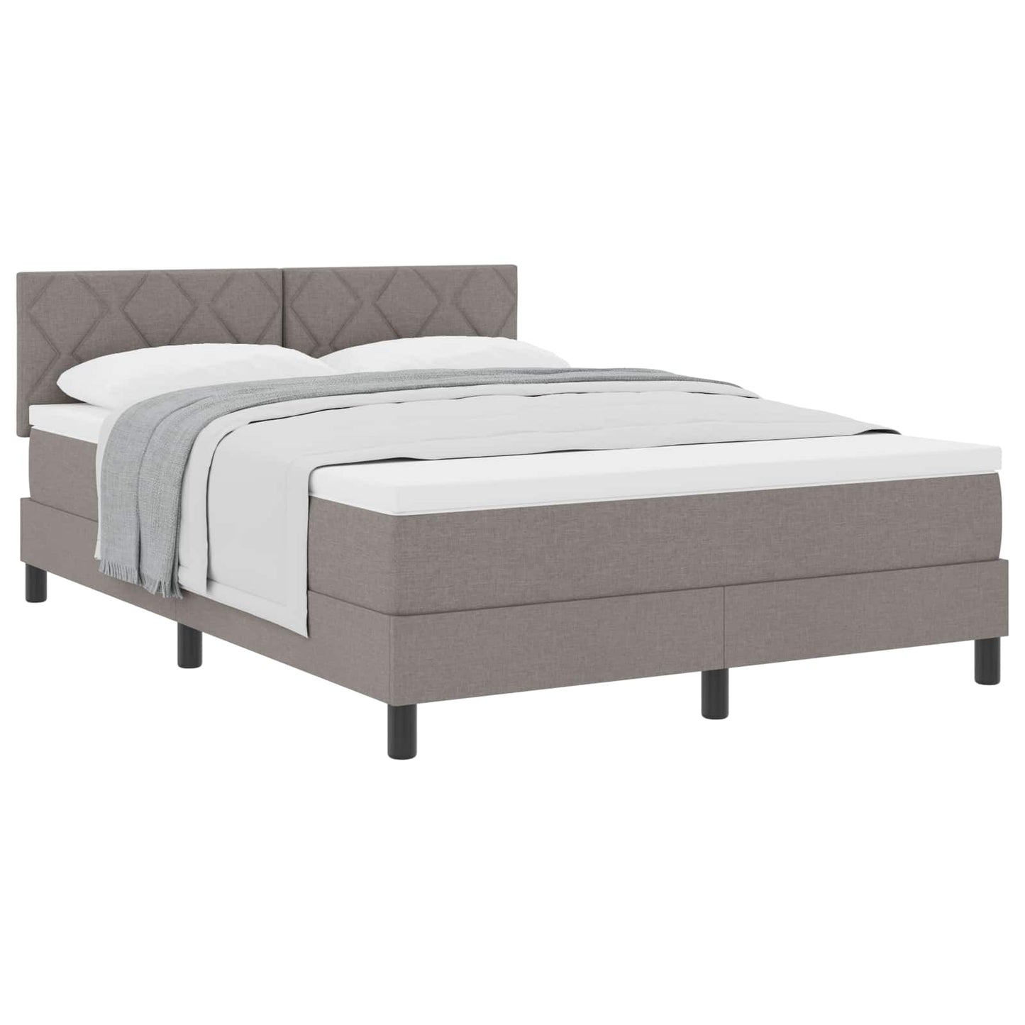 vidaXL Κρεβάτι με ελατήρια με κεφαλάρι Taupe 140 x 200 cm ύφασμα