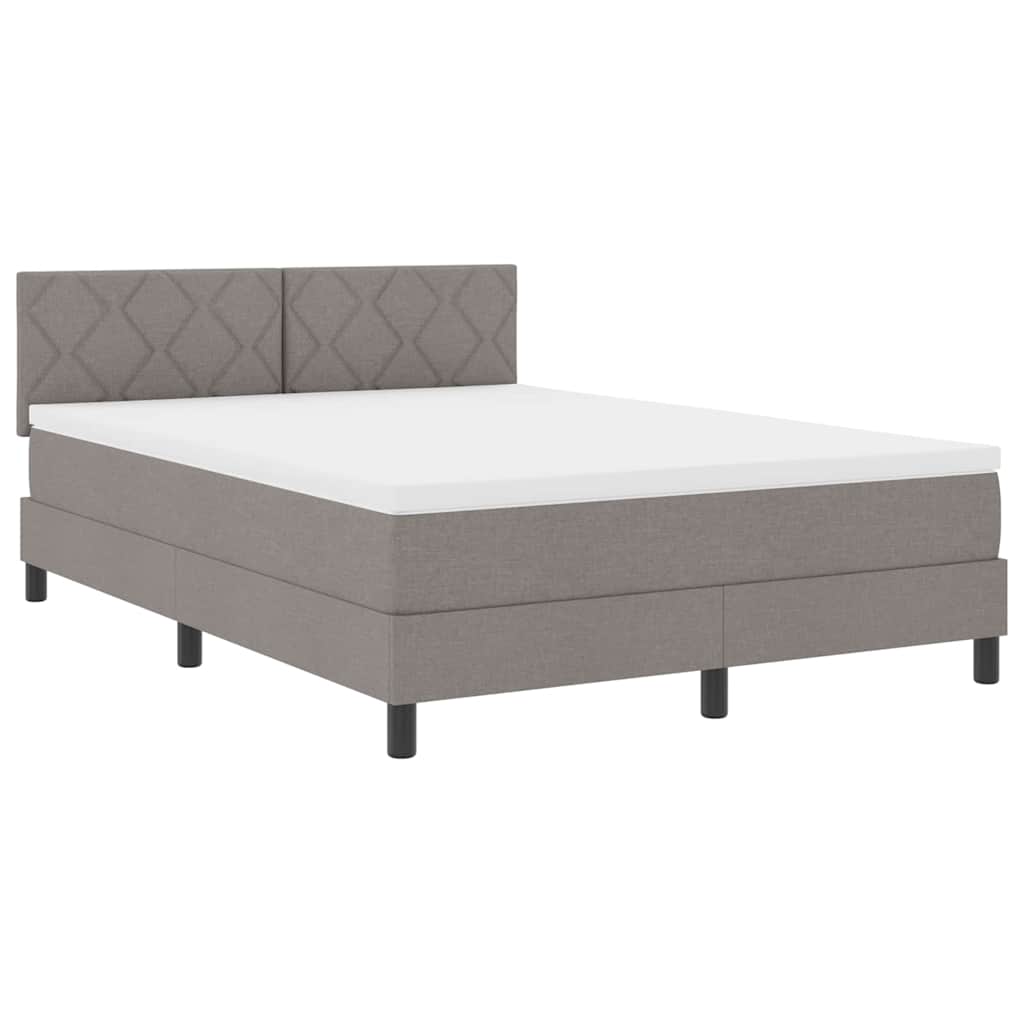 vidaXL Κρεβάτι box spring με στρώμα Taupe 140 x 200 cm ύφασμα