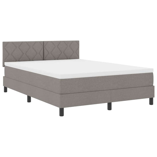 vidaXL Κρεβάτι box spring με στρώμα Taupe 140 x 200 cm ύφασμα