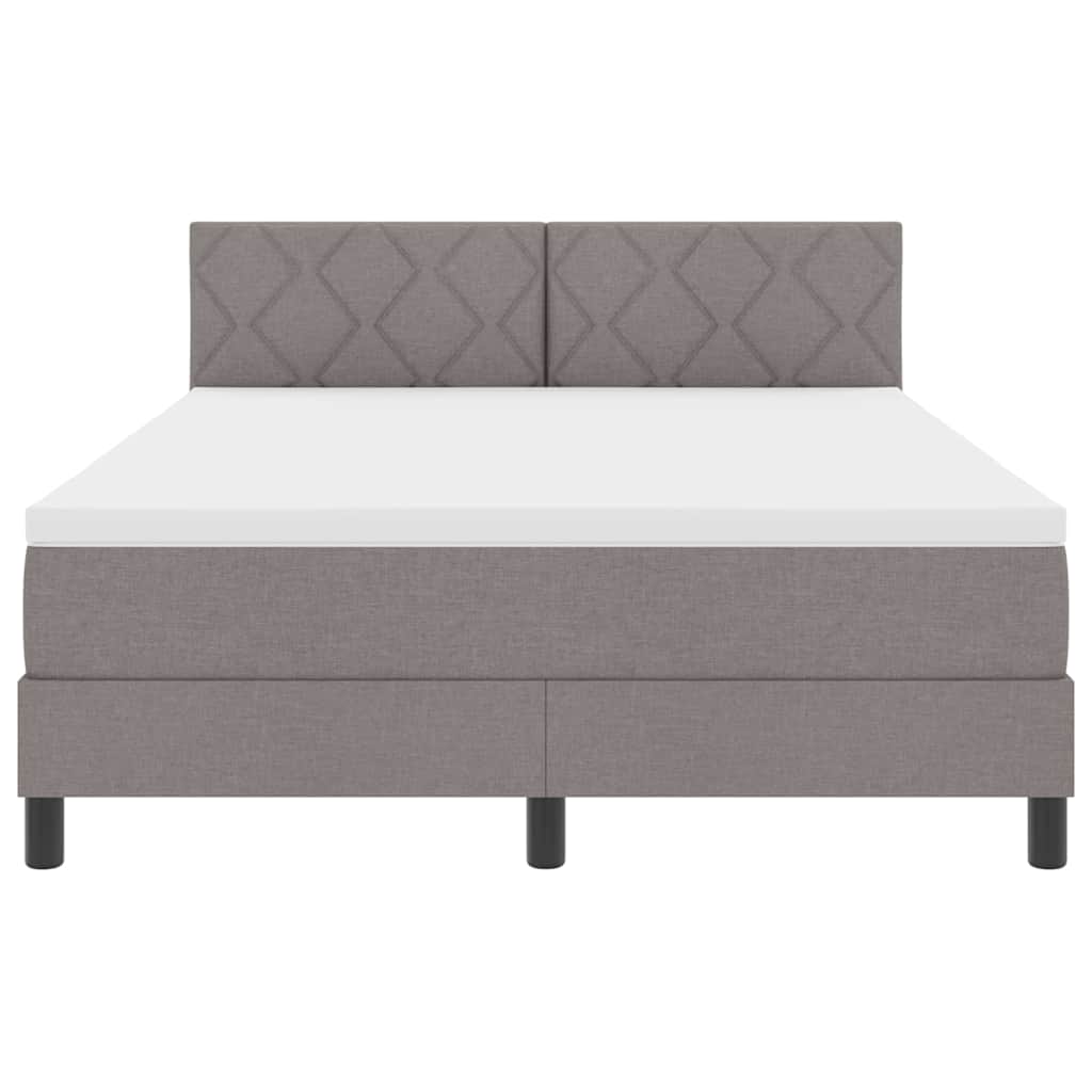 vidaXL Κρεβάτι box spring με στρώμα Taupe 140 x 200 cm ύφασμα